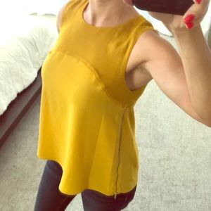 ⁉️SALE⁉️RACHEL ROY YELLOW CHIFFON SIDE-ZIP BLOUSE
